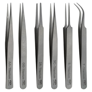 Aven Titanium Tweezer Set with Protective Pouch