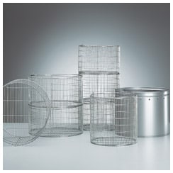 Loading basket, stainless steel, stackable, Ø x H (mm) 485 x 240, for Systec V-100