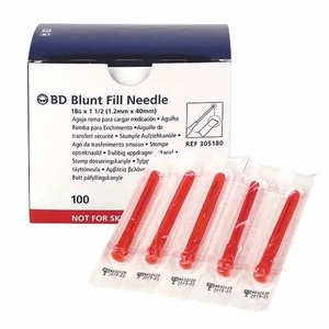 BD® Blunt Fill Safety Draw-up Needle, 18 G red, 40 mm 1½"