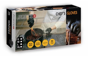 FORTE+ SNAE-P Nitrile Powder-Free Gloves – 4.5 mil, Black (Chef’s Grade)