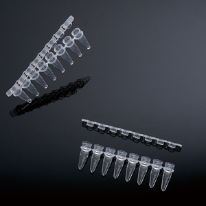 Biologix 0.2mL 8-Strip Pcr Tubes With Strip Caps, Sterile, Flat-Top Caps, Pp, Clear, DNase & RNase free