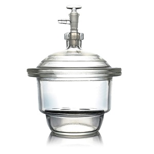 Borosilicate 3.3 Glass Vacuum Desiccator With Ground-In Stopcork & Porcelain Plate, Clear