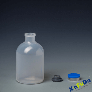 Pp Vaccine Bottle 100Ml With 20Mm Neck Finish, Plain With Rubber Stopper & Aluminum Septa Cap