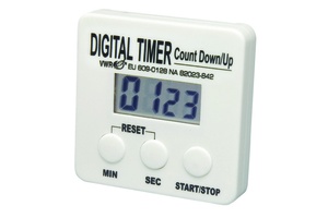 VWR® Digital Timer, One Channel, Certificate Of Calibration, White
